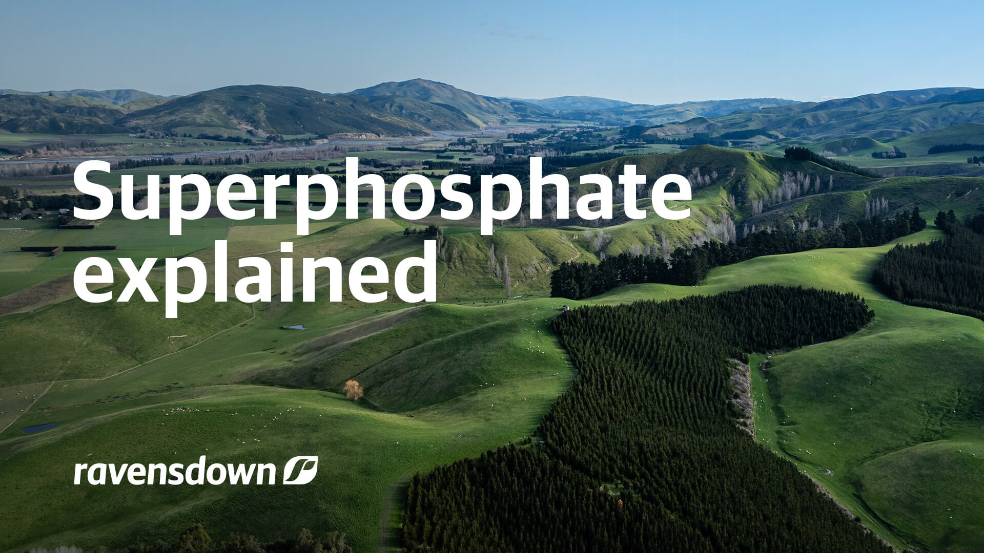 Superphosphate guide for New Zealand farmers showing rolling farm fields in North Canterbury