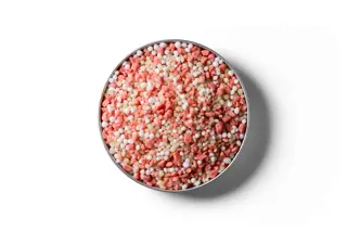 Cropmaster 16 High K fertiliser granules in a round dish