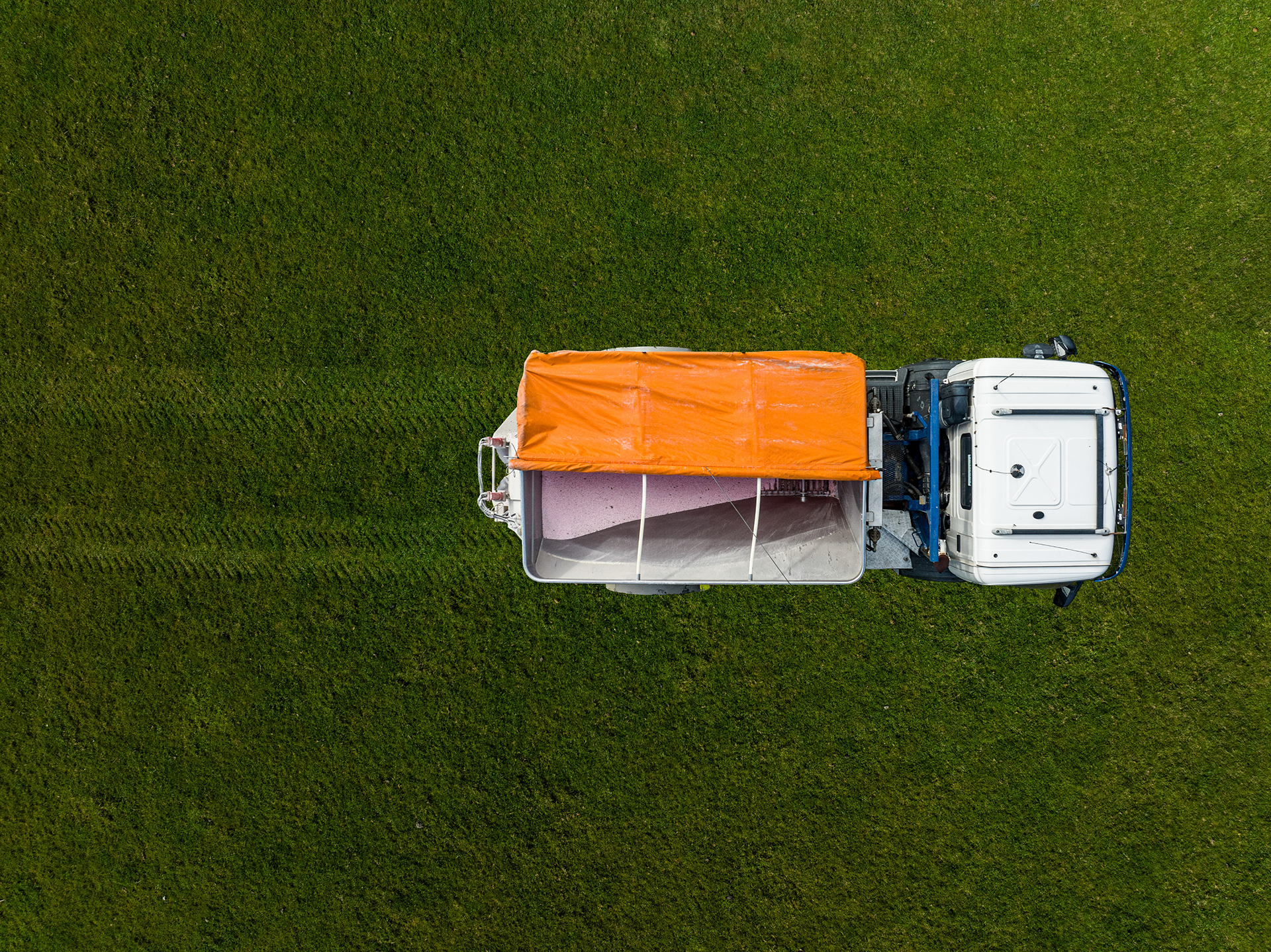 Arial View Of Truck In Field