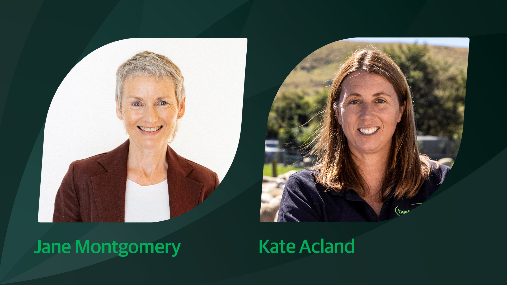 The two successful candidates elected to the Ravensdown Board, Kate Acland and Jane Montgomery