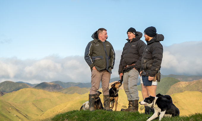 Ravensdown Environmental Advisor And Two Farmers Chatting On Farm In Pasture