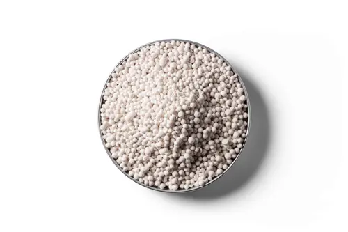 Zinc Sulphate – Fert Grade fertiliser granules in a round dish